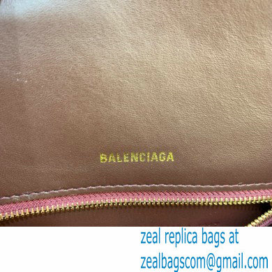 BALENCIAGA Hourglass Small Handbag in dark red shiny crocodile embossed calfskin 2022