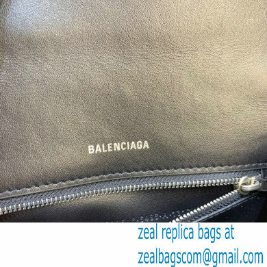 BALENCIAGA Hourglass Small Handbag in grey glitter material 2022