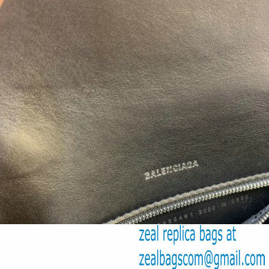 BALENCIAGA Hourglass Small Handbag in metallic purple shiny crocodile embossed calfskin 2022