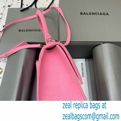 BALENCIAGA Hourglass Small Handbag in pink washed denim 2022