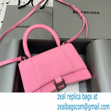BALENCIAGA Hourglass Small Handbag in pink washed denim 2022