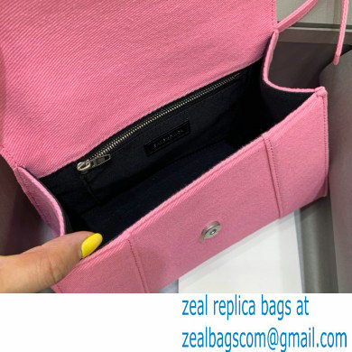 BALENCIAGA Hourglass Small Handbag in pink washed denim 2022