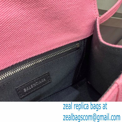 BALENCIAGA Hourglass Small Handbag in pink washed denim 2022