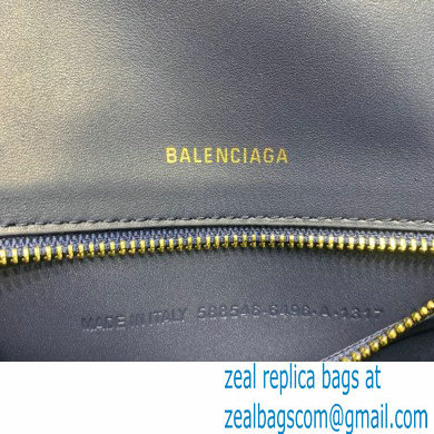 BALENCIAGA Hourglass Small Handbag in royal blue shiny crocodile embossed calfskin 2022