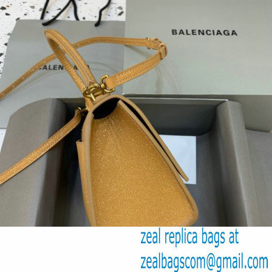 BALENCIAGA Hourglass Small Handbag in yellow glitter material 2022