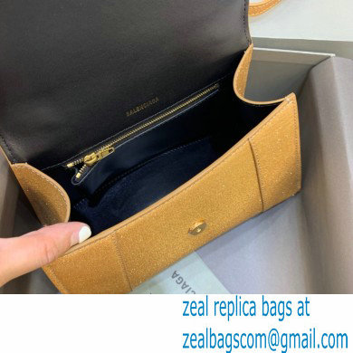BALENCIAGA Hourglass Small Handbag in yellow glitter material 2022