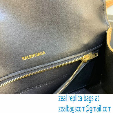 BALENCIAGA Hourglass Small Handbag in yellow glitter material 2022