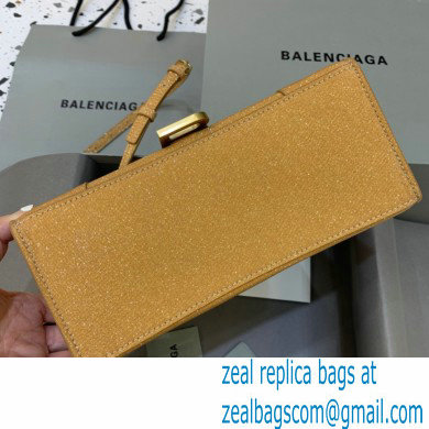 BALENCIAGA Hourglass Small Handbag in yellow glitter material 2022