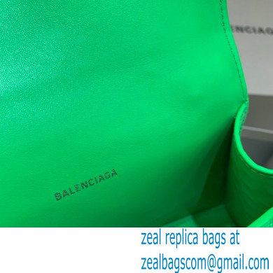 BALENCIAGA Hourglass XS Handbag in BAMBOO GREEN crocodile embossed calfskin 2022