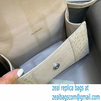 BALENCIAGA Hourglass XS Handbag in creamy crocodile embossed calfskin 2022 - Click Image to Close