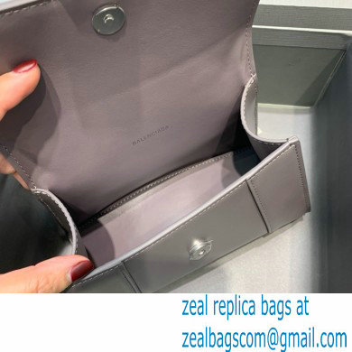 BALENCIAGA Hourglass XS Handbag in dark gray shiny box calfskin 2022