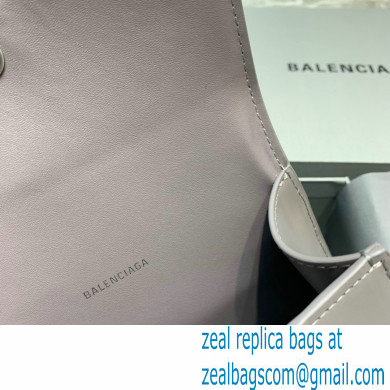 BALENCIAGA Hourglass XS Handbag in dark gray shiny box calfskin 2022