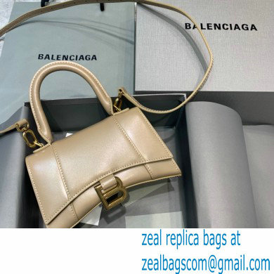 BALENCIAGA Hourglass XS Handbag in gray shiny box calfskin 2022 - Click Image to Close