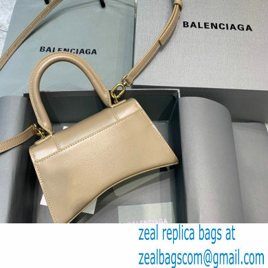 BALENCIAGA Hourglass XS Handbag in gray shiny box calfskin 2022