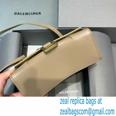BALENCIAGA Hourglass XS Handbag in gray shiny box calfskin 2022
