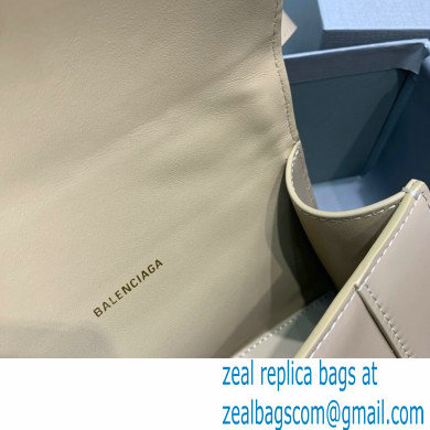 BALENCIAGA Hourglass XS Handbag in gray shiny box calfskin 2022