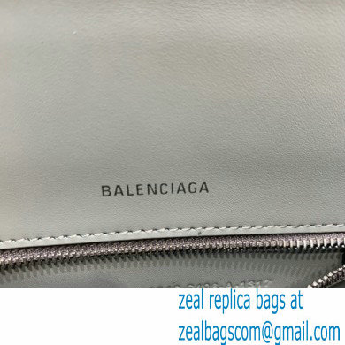 BALENCIAGA Hourglass XS Handbag in gray shiny crocodile embossed calfskin 2022 - Click Image to Close
