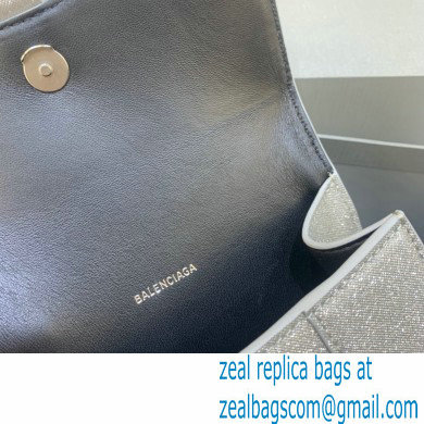 BALENCIAGA Hourglass XS Handbag in grey glitter material 2022 - Click Image to Close