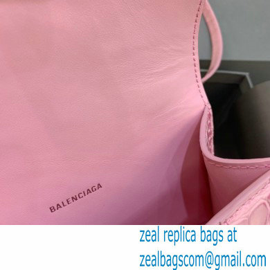 BALENCIAGA Hourglass XS Handbag in pink crocodile embossed calfskin 2022 - Click Image to Close