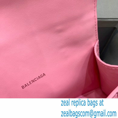 BALENCIAGA Hourglass XS Handbag in pink shiny crocodile embossed calfskin 2022 - Click Image to Close