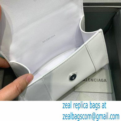 BALENCIAGA Hourglass XS Handbag in white shiny box calfskin with silver hardware 2022 - Click Image to Close