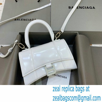 BALENCIAGA Hourglass XS Handbag in white shiny box calfskin with white hardware2022 - Click Image to Close