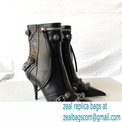 Balenciaga Arena lambskin Cagole Booties Black 2022