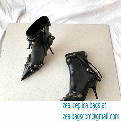 Balenciaga Arena lambskin Cagole Booties Black 2022