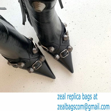 Balenciaga Arena lambskin Cagole Booties Black 2022