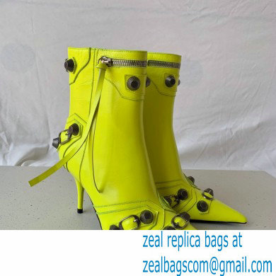 Balenciaga Arena lambskin Cagole Booties Neon Yellow 2022 - Click Image to Close