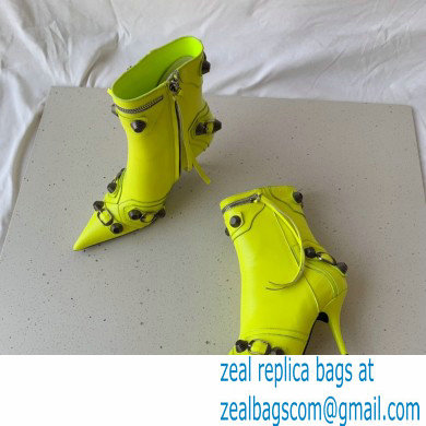 Balenciaga Arena lambskin Cagole Booties Neon Yellow 2022 - Click Image to Close