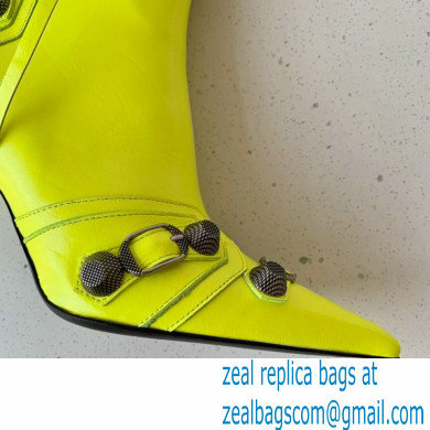 Balenciaga Arena lambskin Cagole Booties Neon Yellow 2022