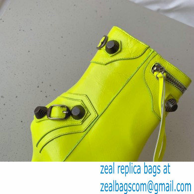 Balenciaga Arena lambskin Cagole Booties Neon Yellow 2022