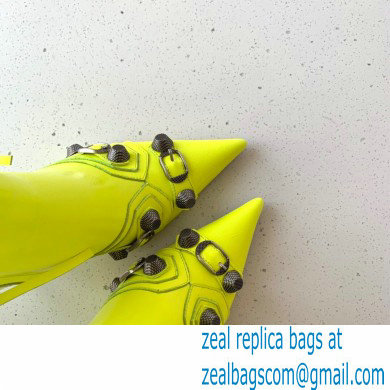 Balenciaga Arena lambskin Cagole Booties Neon Yellow 2022