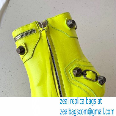 Balenciaga Arena lambskin Cagole Booties Neon Yellow 2022