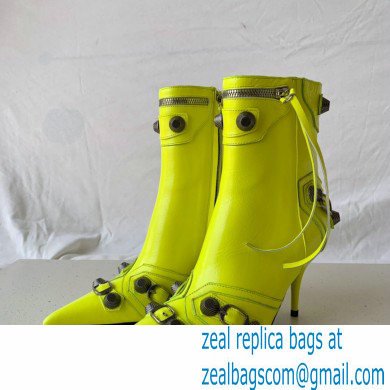 Balenciaga Arena lambskin Cagole Booties Neon Yellow 2022