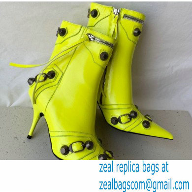 Balenciaga Arena lambskin Cagole Booties Neon Yellow 2022