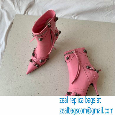 Balenciaga Arena lambskin Cagole Booties Pink 2022