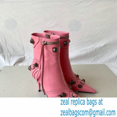 Balenciaga Arena lambskin Cagole Booties Pink 2022