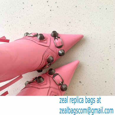 Balenciaga Arena lambskin Cagole Booties Pink 2022