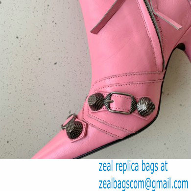 Balenciaga Arena lambskin Cagole Booties Pink 2022 - Click Image to Close