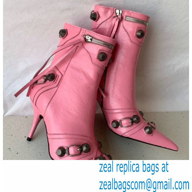 Balenciaga Arena lambskin Cagole Booties Pink 2022 - Click Image to Close