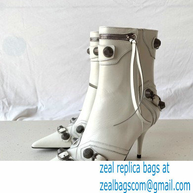 Balenciaga Arena lambskin Cagole Booties White 2022 - Click Image to Close