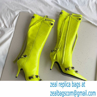 Balenciaga Arena lambskin Cagole Boots Neon Yellow 2022