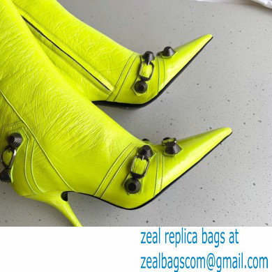 Balenciaga Arena lambskin Cagole Boots Neon Yellow 2022