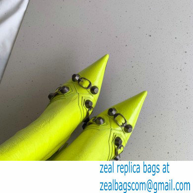 Balenciaga Arena lambskin Cagole Boots Neon Yellow 2022
