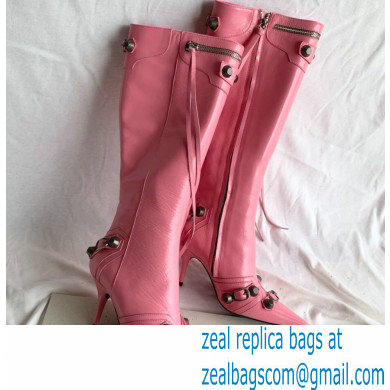Balenciaga Arena lambskin Cagole Boots Pink 2022