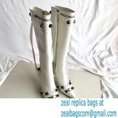 Balenciaga Arena lambskin Cagole Boots White 2022