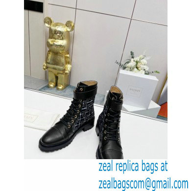 Balmain Bicolor jacquard Ranger Romy ankle boots 01 2022