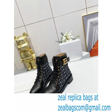 Balmain Bicolor jacquard Ranger Romy ankle boots 01 2022 - Click Image to Close